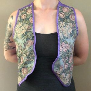 INDULGE Vintage Floral and Purple Vest
